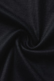 Cinza Moda Casual Letras Lábios Estampados Rasgados Decote em V Plus Size Duas Peças