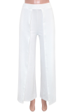 Blanc Casual Solid Patchwork Boot Cut High Waist Wide Leg Solid Color Bottoms