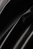 Capispalla con colletto rovesciato patchwork casual alla moda nera