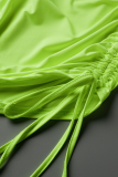 Флуоресцентно-зеленая сексуальная однотонная юбка-карандаш с лямкой на бретельках, большие размеры, две штуки