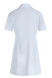 Weiß Sexy Solid Slit Umlegekragen Hemdkleid Kleider