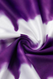 Combinaisons décontractées imprimé patchwork à bretelles spaghetti violet