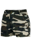 Camouflage Casual Print Patchwork High Waist Straight Full Print Bottoms