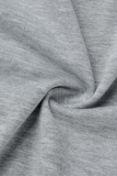 Серые сексуальные однотонные лоскутные платья с круглым вырезом и юбкой-карандашом