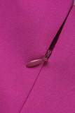 Фиолетовые модные повседневные однотонные лоскутные комбинезоны с косым воротником и обычным воротником