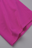Combinaisons mode casual solide patchwork col oblique régulier violet