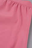 Groen Casual effen bandage patchwork schuine kraag rechte grote maten jurken