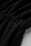 Moda negra Sexy Solid Vendaje Ver a través de la rebeca Trajes de baño Cubrir