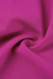Фиолетовые модные повседневные однотонные лоскутные комбинезоны с косым воротником и обычным воротником