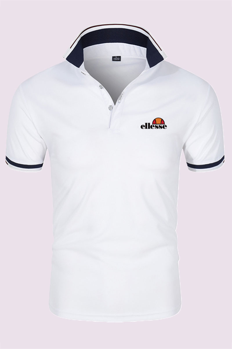 

White Fashion Casual Print Letter POLO collar Tops