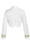 Witte mode casual patchwork geborduurd vest bovenkleding