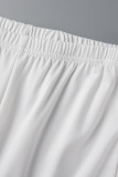 Bianco Moda Casual Sportswear Solid Basic O Collo Senza Maniche Due Pezzi