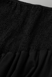 Fasciatura solida sexy di moda nera con scollo a V taglie forti in due pezzi