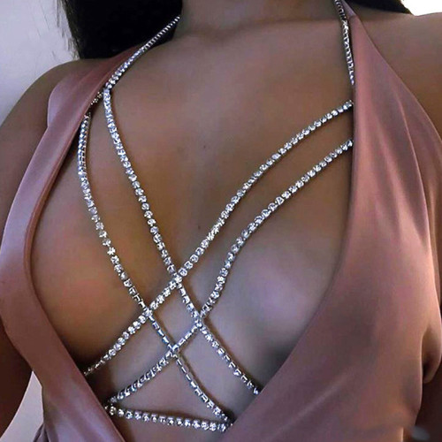 Collane con strass sexy in argento moda