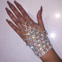 Серебряные модные геометрические лоскутные выдолбленные браслеты со стразами