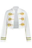 Witte mode casual patchwork geborduurd vest bovenkleding