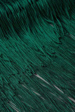 Gröna kändisar Solida tofs paljetter Patchwork Asymmetrisk V-hals One Step Kjolklänningar