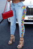 Witte mode casual effen bandage skinny jeans met hoge taille