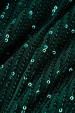 Зеленые знаменитости с однотонными кисточками и блестками в стиле пэчворк, асимметричные платья с V-образным вырезом и юбкой на один шаг