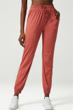 Pantalon taille haute régulier en patchwork de vêtements de sport décontractés rouge