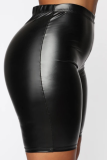 Lápis preto fashion patchwork sólido skinny cintura alta calcinha cor sólida
