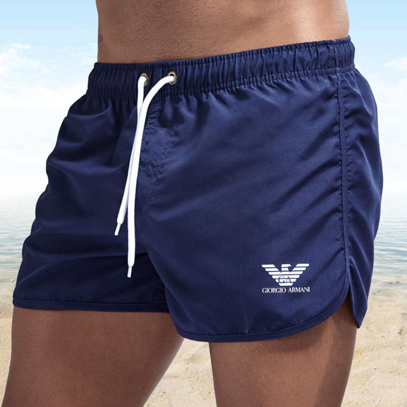 

Navy Blue Fashion Simplicity Print Letter Straight Shorts