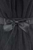 ブルゴーニュのセクシーなソリッドパッチワーク非対称ストラップレスイブニングドレスドレス