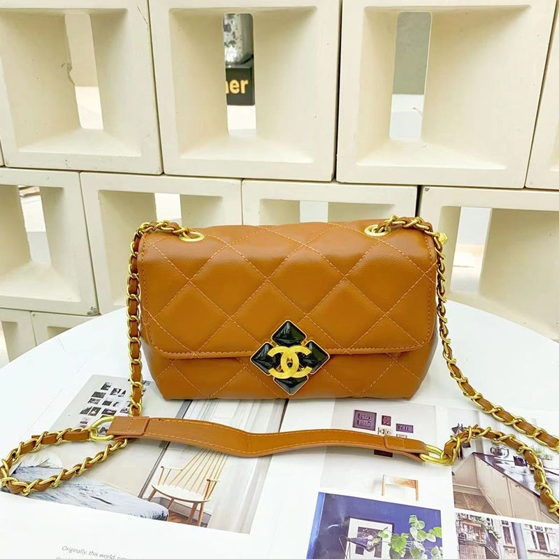 

Caramel Colour Fashion Simplicity Letter Chains Bags