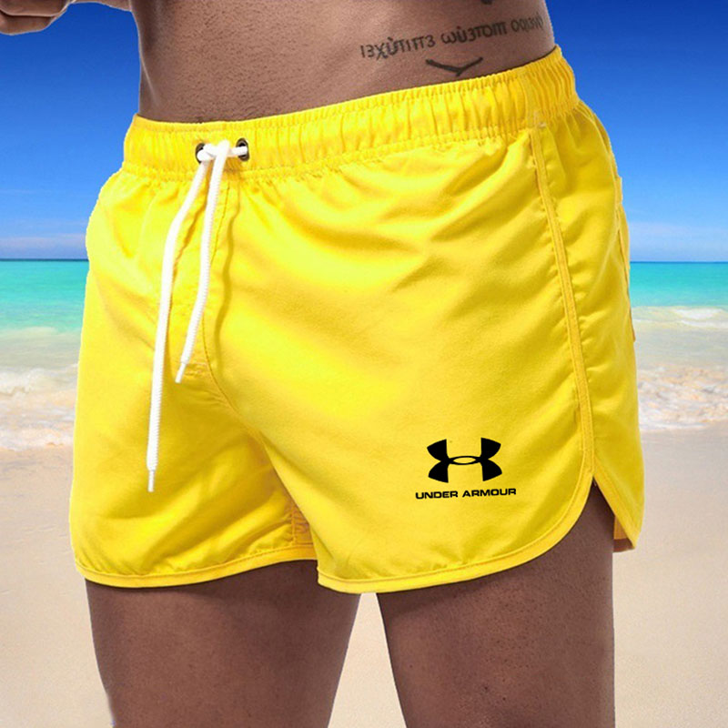 

Yellow Fashion Simplicity Print Letter Straight Shorts
