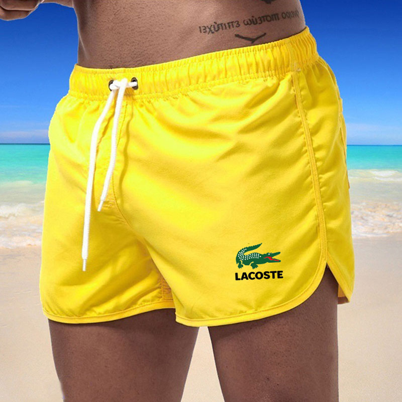 

Yellow Fashion Sportswear Print Letter Straight Shorts