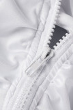 Branco sexy bandagem sólida escavada patchwork halter vestidos de saia de um passo