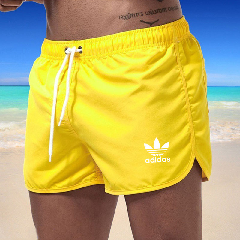 

Yellow Fashion Sportswear Print Letter Straight Shorts