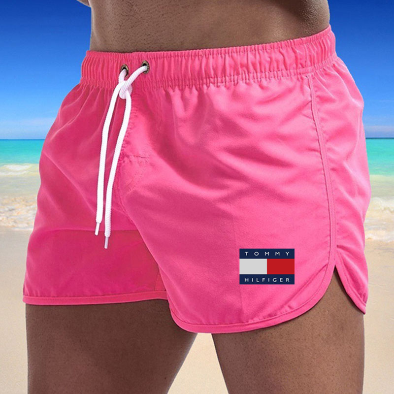 

Rose Red Fashion Casual Print Patchwork Straight Shorts