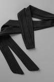 Macacão skinny casual fashion preto com bandagem sólida decote em V