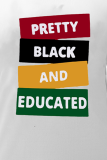 T-shirts noirs à col en V et patchwork imprimés Fashion Street