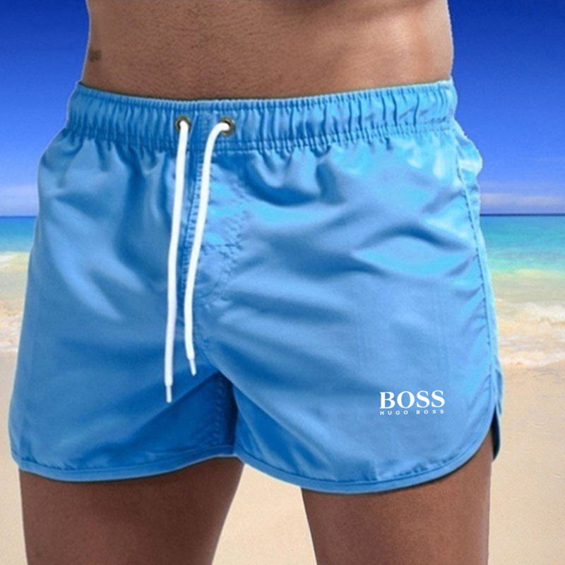 

Baby Blue Fashion Casual Print Letter Straight Shorts