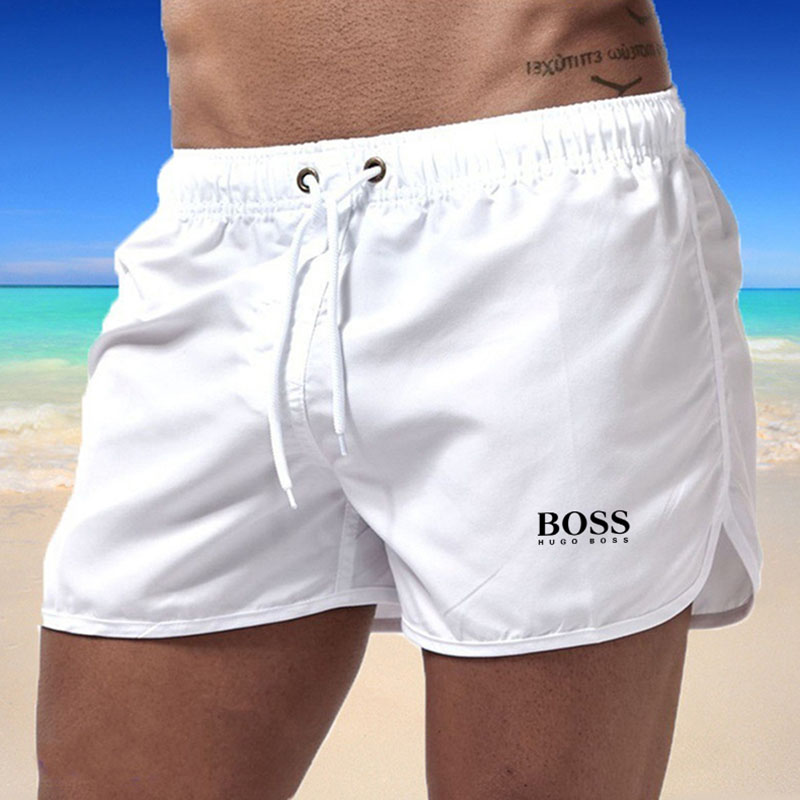 

White Fashion Casual Print Letter Straight Shorts