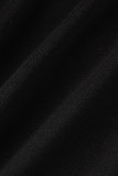 Черная модная повседневная однотонная повязка с V-образным вырезом и коротким рукавом из двух частей