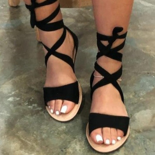 Black Fashion Casual évidé Patchwork Frenulum Round Chaussures confortables