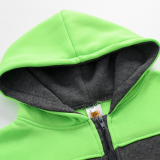 Verde Sportswear Solid Patchwork Colletto Con Cappuccio Manica Lunga Due Pezzi
