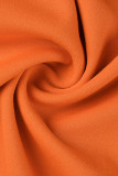 Orange Mode Casual Solid Basic O-hals Kort ärm Två delar