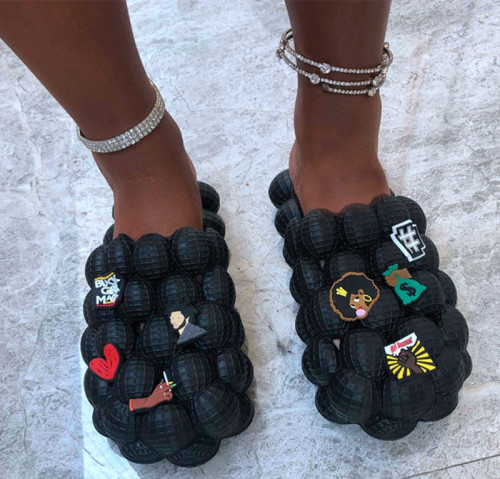 Black Fashion Casual Living uitgeholde patchwork ronde comfortabele schoenen