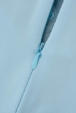 Vita sexiga solida urholkade lapptäcken Genomskinliga o-halsade vanliga strumpor