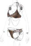 Costumi da bagno di San Valentino con stampa animalier sexy con stampa leopardata