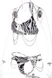 Zebra Sexy Animal Print Rits Patchwork Valentijnsdag Badmode