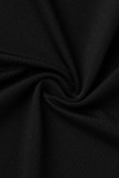 Trajes de baño sin espalda de patchwork sólido sexy de moda negra (sin rellenos)