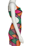 Цветные сексуальные клетчатые лоскутные платья-карандаш на тонких бретельках