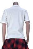 ホワイトファッションカジュアルプリントベーシックVネックTシャツ