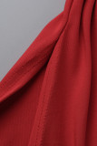パープルのエレガントなソリッドパッチワークフラウンスフォールド斜めカラードレス