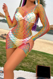 Цвет радуги Модное сексуальное прозрачное женское белье с пирсингом